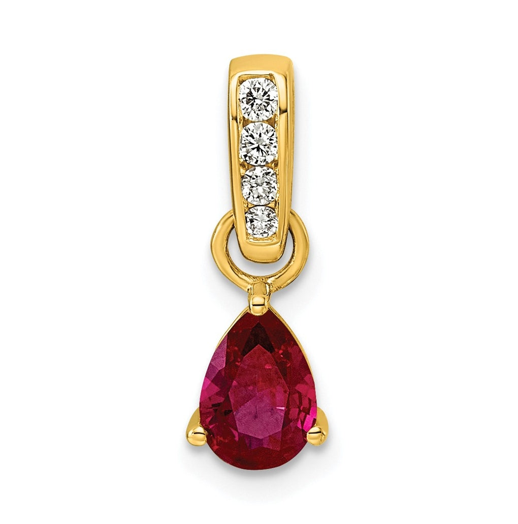 14K White Gold Pear Amethyst & 1/10 Cttw Lab Grown Diamond VS/SI+ G+ February Birthstone Complete Pendant – Elegant Jewelry Gift for Birthday, Anniversary, Engagement, Wedding