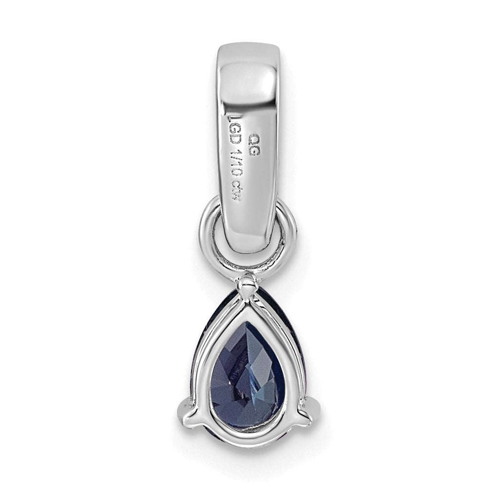 14K White Gold Pear Amethyst & 1/10 Cttw Lab Grown Diamond VS/SI+ G+ February Birthstone Complete Pendant – Elegant Jewelry Gift for Birthday, Anniversary, Engagement, Wedding