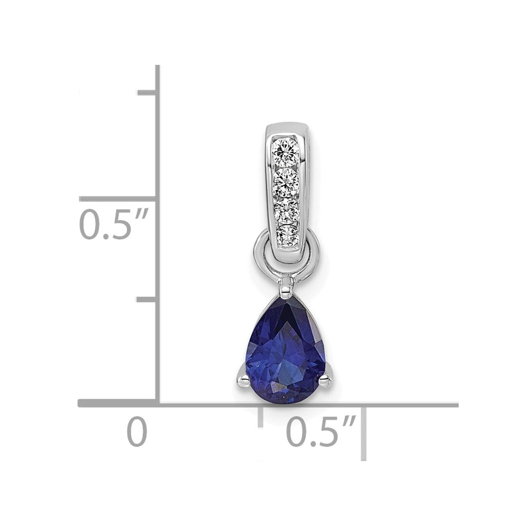 10k White Gold Pear Amethyst & 1/10 Cttw Lab Grown Diamond VS/SI+ G+ February Birthstone Complete Pendant – Elegant Jewelry Gift for Birthday, Anniversary, Engagement, Wedding