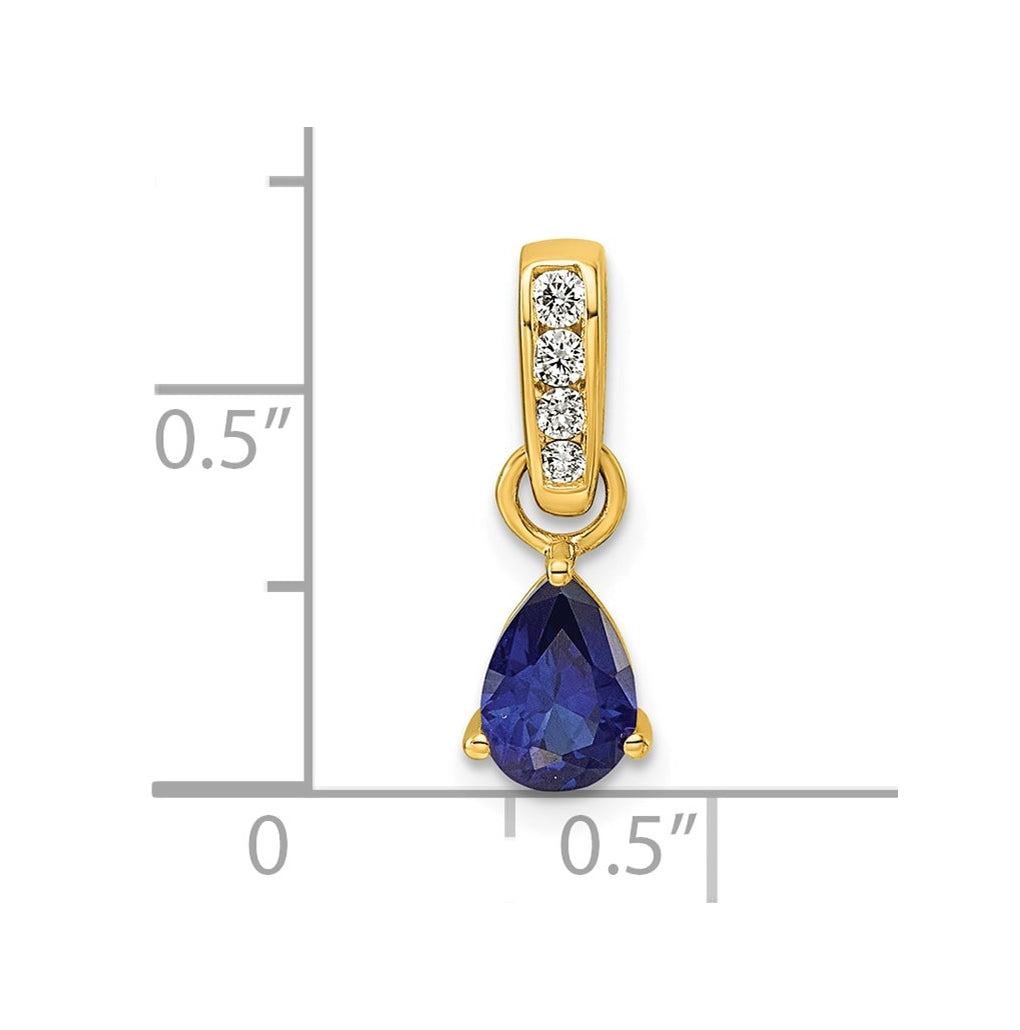 10k White Gold Pear Amethyst & 1/10 Cttw Lab Grown Diamond VS/SI+ G+ February Birthstone Complete Pendant – Elegant Jewelry Gift for Birthday, Anniversary, Engagement, Wedding