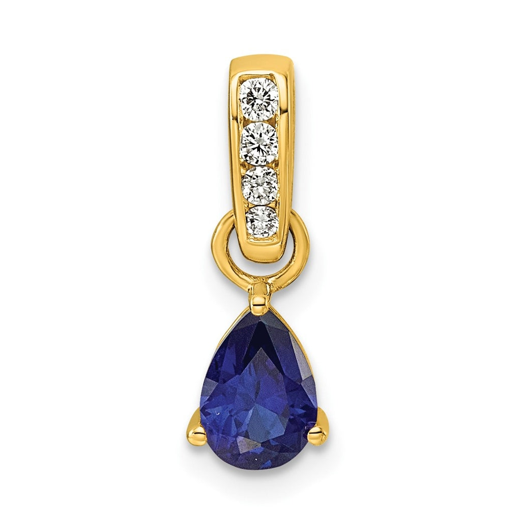 10k White Gold Pear Amethyst & 1/10 Cttw Lab Grown Diamond VS/SI+ G+ February Birthstone Complete Pendant – Elegant Jewelry Gift for Birthday, Anniversary, Engagement, Wedding
