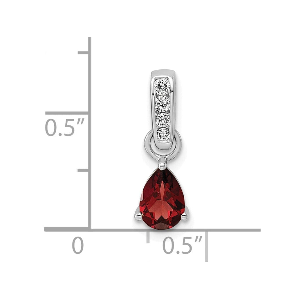 10k White Gold Pear Amethyst & 1/10 Cttw Lab Grown Diamond VS/SI+ G+ February Birthstone Complete Pendant – Elegant Jewelry Gift for Birthday, Anniversary, Engagement, Wedding