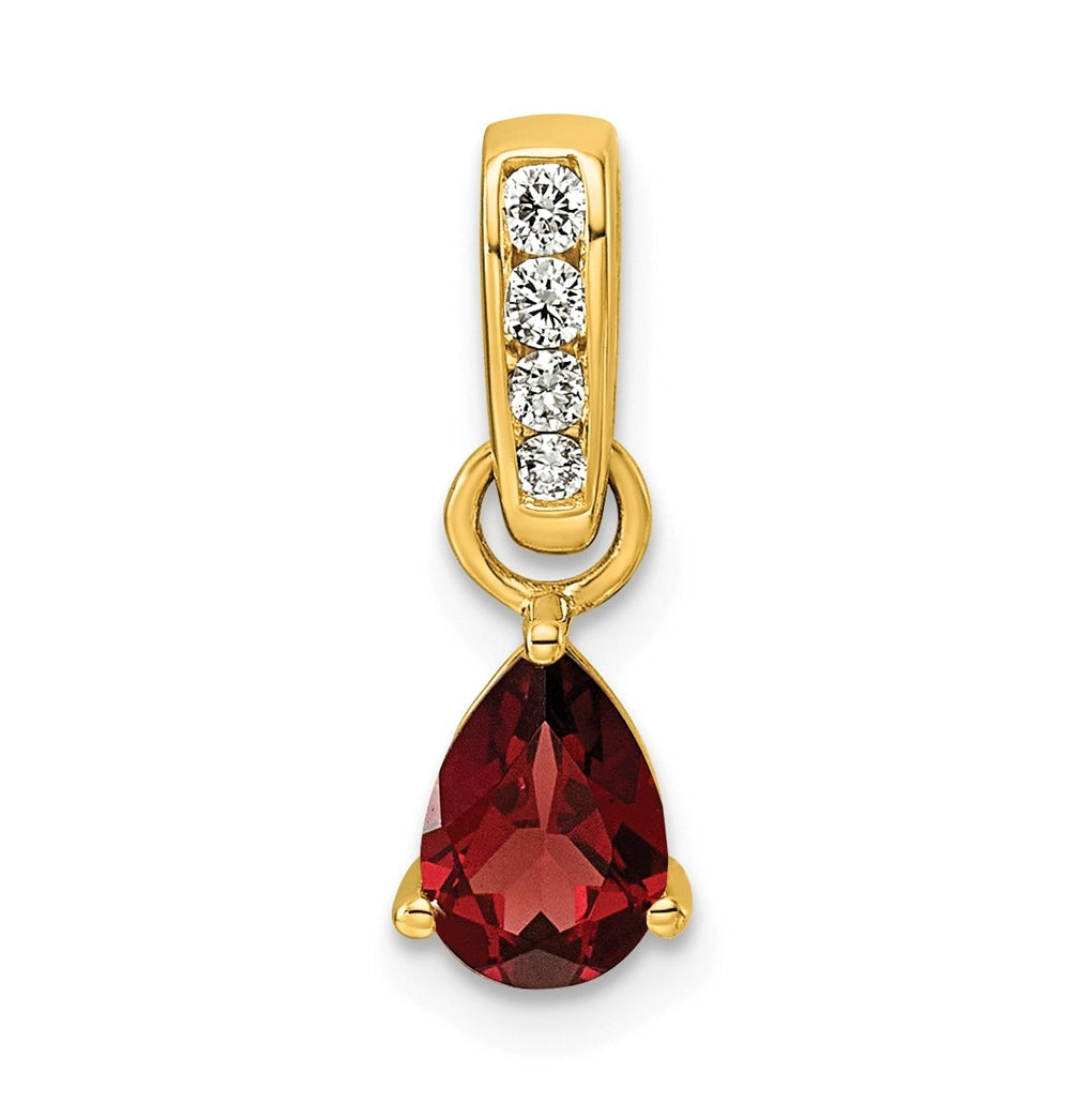 14K White Gold Pear Amethyst & 1/10 Cttw Lab Grown Diamond VS/SI+ G+ February Birthstone Complete Pendant – Elegant Jewelry Gift for Birthday, Anniversary, Engagement, Wedding