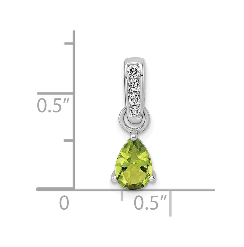 14K White Gold Pear Amethyst & 1/10 Cttw Lab Grown Diamond VS/SI+ G+ February Birthstone Complete Pendant – Elegant Jewelry Gift for Birthday, Anniversary, Engagement, Wedding