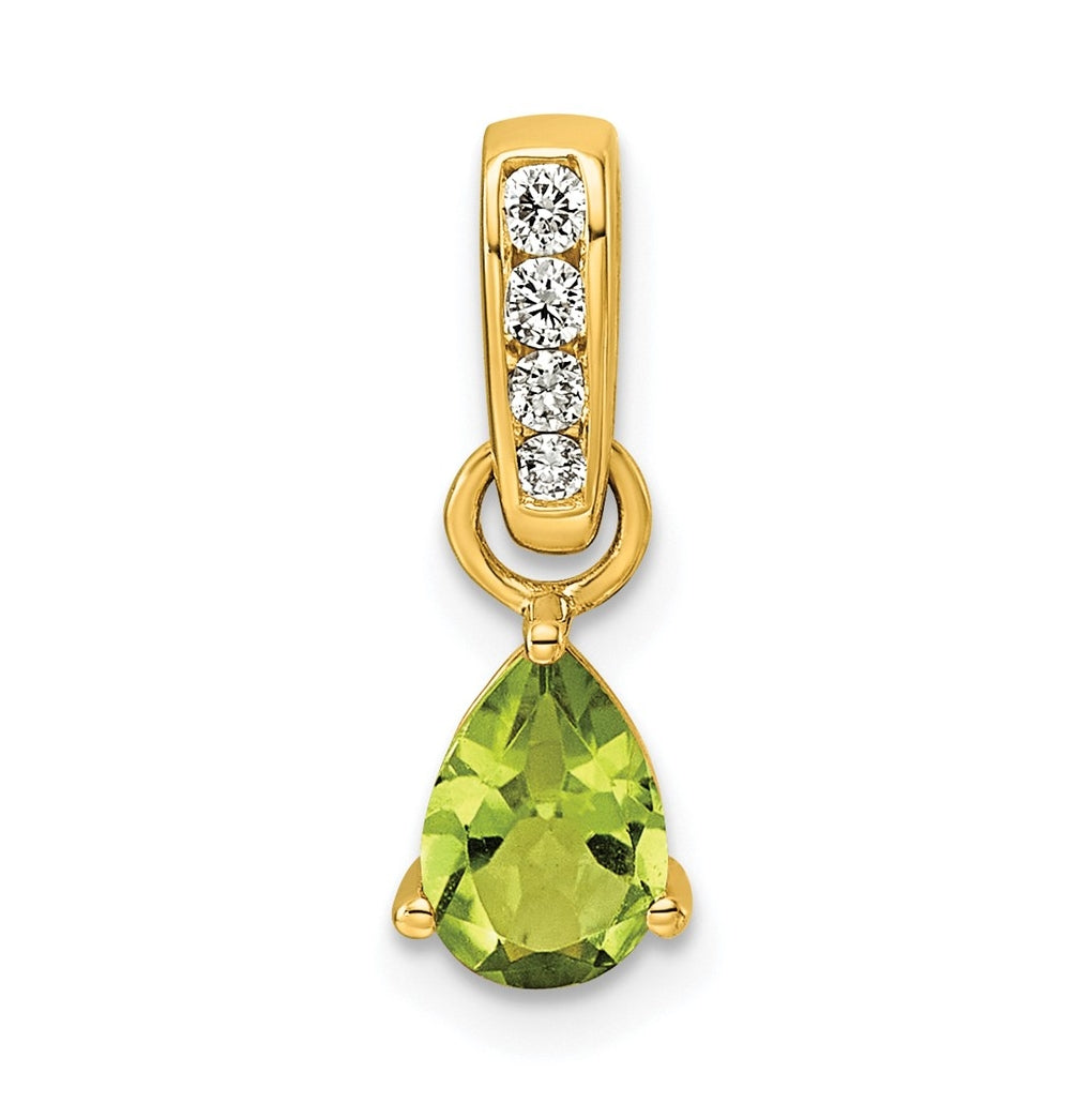 14K White Gold Pear Amethyst & 1/10 Cttw Lab Grown Diamond VS/SI+ G+ February Birthstone Complete Pendant – Elegant Jewelry Gift for Birthday, Anniversary, Engagement, Wedding