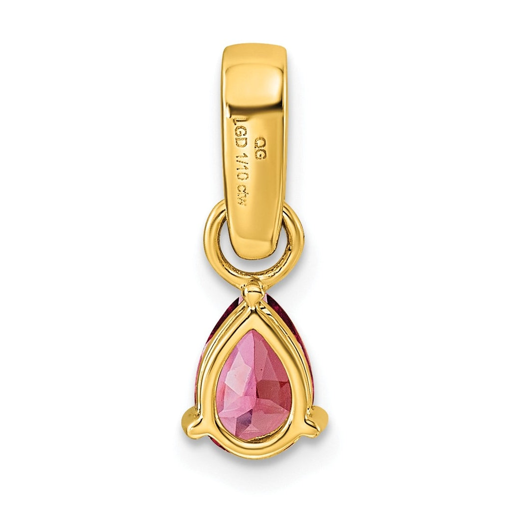 14K White Gold Pear Amethyst & 1/10 Cttw Lab Grown Diamond VS/SI+ G+ February Birthstone Complete Pendant – Elegant Jewelry Gift for Birthday, Anniversary, Engagement, Wedding