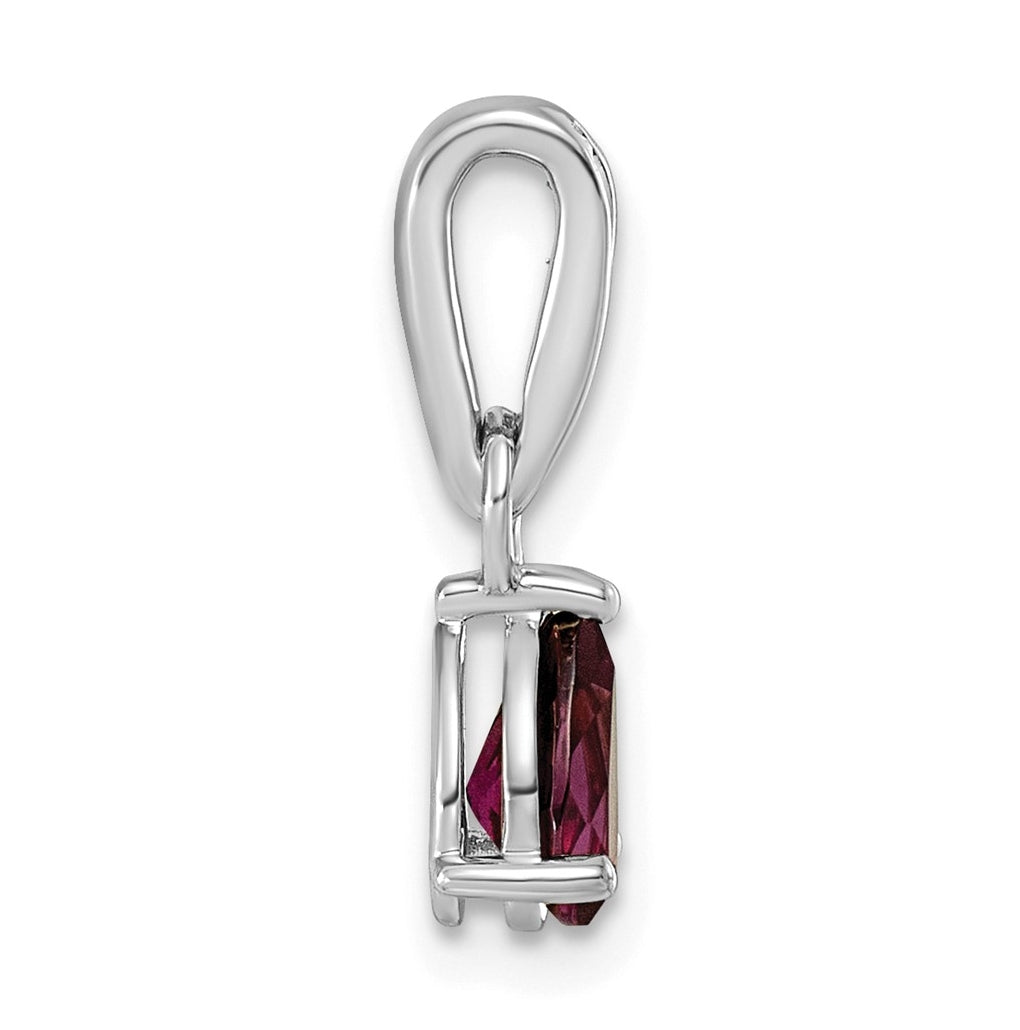 10k White Gold Pear Amethyst & 1/10 Cttw Lab Grown Diamond VS/SI+ G+ February Birthstone Complete Pendant – Elegant Jewelry Gift for Birthday, Anniversary, Engagement, Wedding