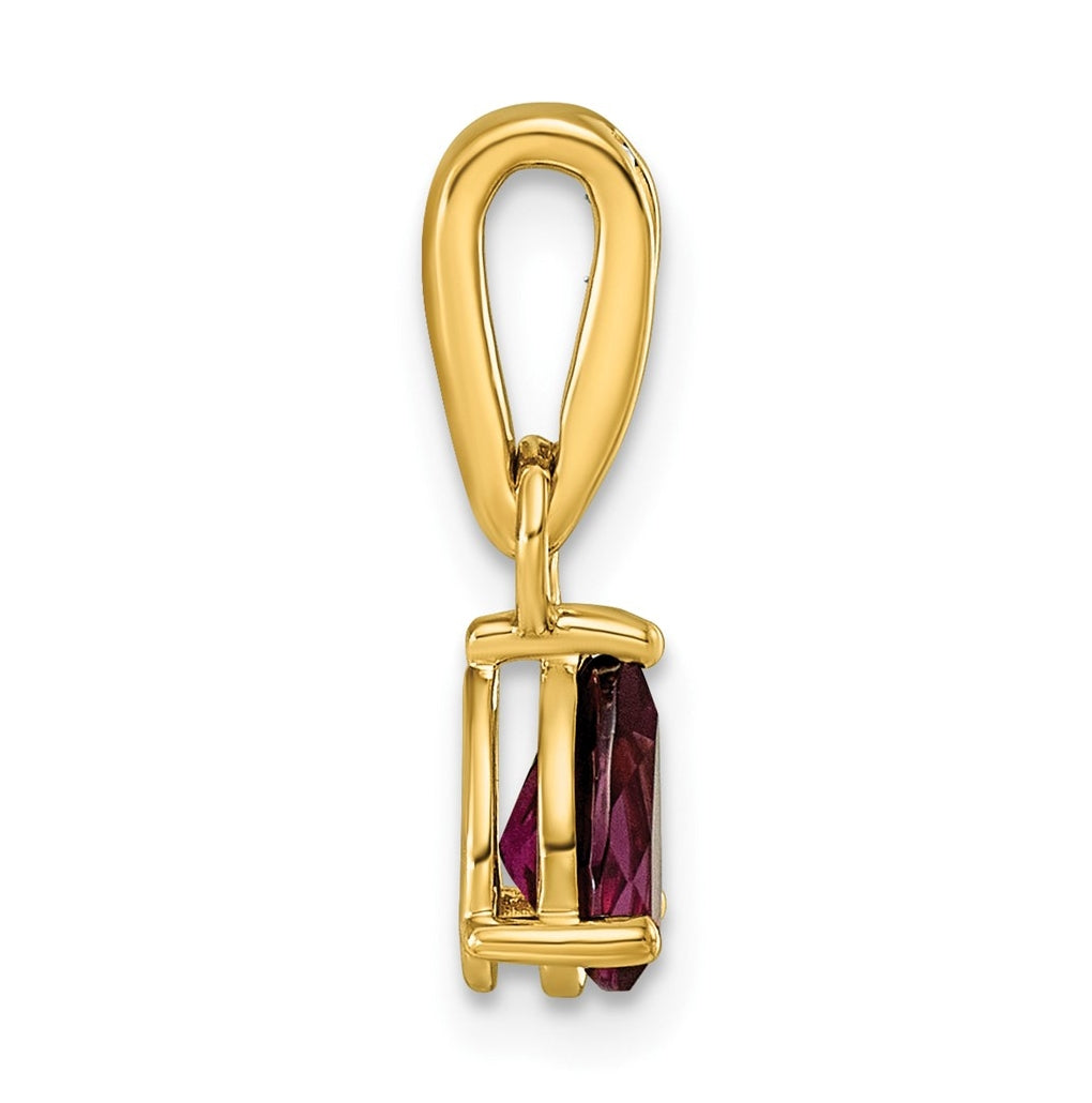 10k White Gold Pear Amethyst & 1/10 Cttw Lab Grown Diamond VS/SI+ G+ February Birthstone Complete Pendant – Elegant Jewelry Gift for Birthday, Anniversary, Engagement, Wedding