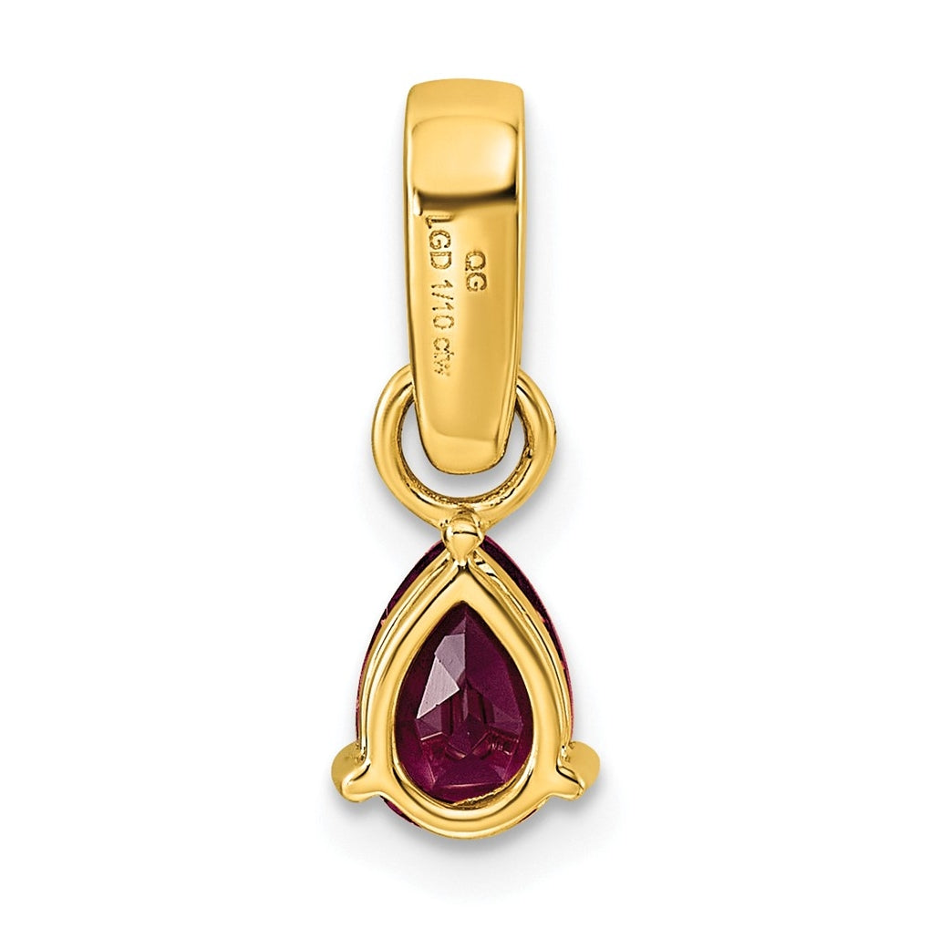 10k White Gold Pear Amethyst & 1/10 Cttw Lab Grown Diamond VS/SI+ G+ February Birthstone Complete Pendant – Elegant Jewelry Gift for Birthday, Anniversary, Engagement, Wedding