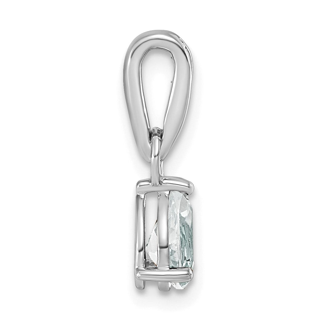 14K White Gold Pear Amethyst & 1/10 Cttw Lab Grown Diamond VS/SI+ G+ February Birthstone Complete Pendant – Elegant Jewelry Gift for Birthday, Anniversary, Engagement, Wedding