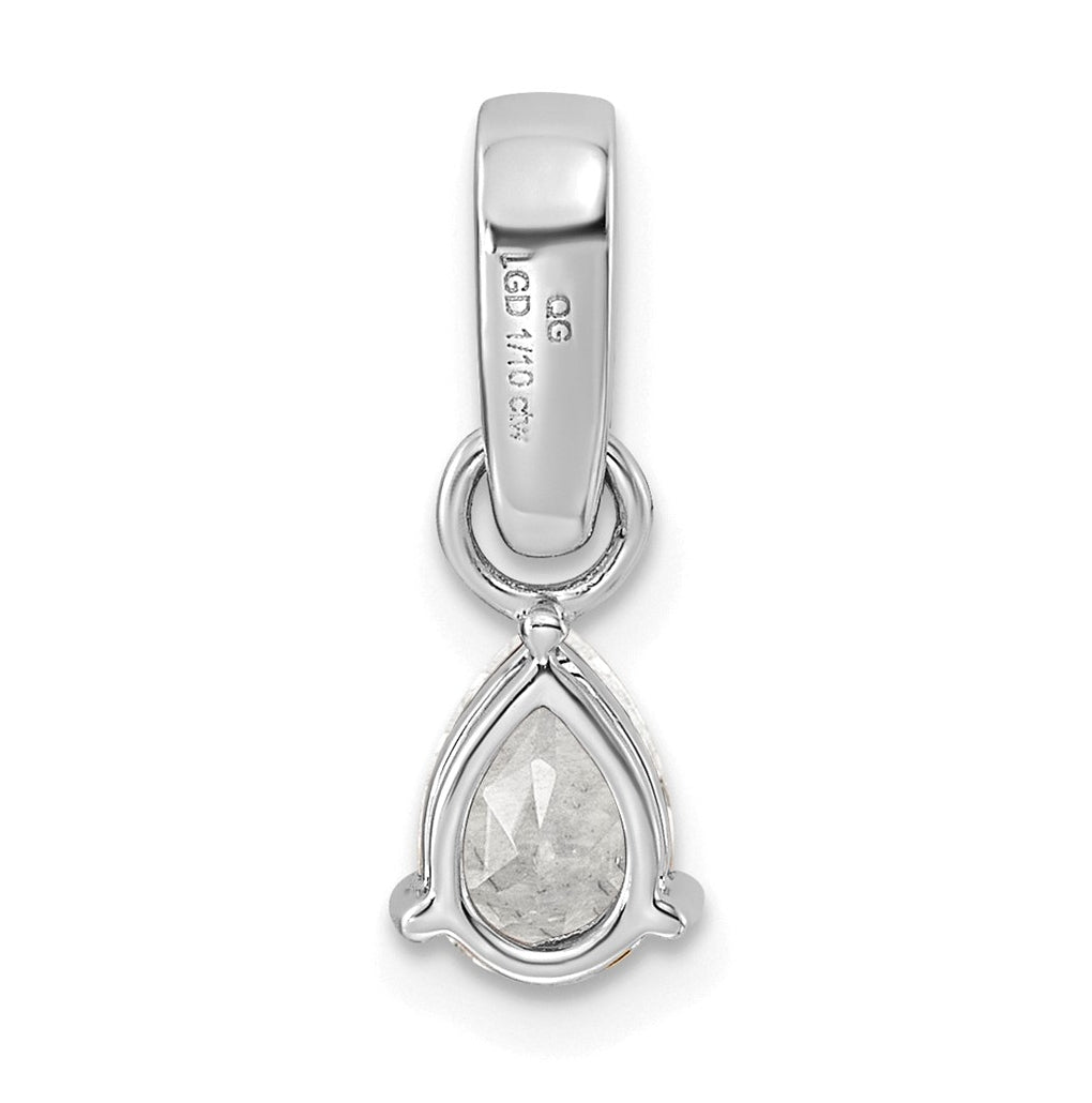 14K White Gold Pear Amethyst & 1/10 Cttw Lab Grown Diamond VS/SI+ G+ February Birthstone Complete Pendant – Elegant Jewelry Gift for Birthday, Anniversary, Engagement, Wedding