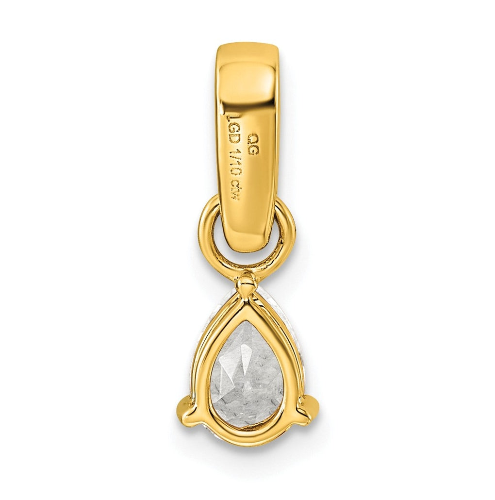 10k White Gold Pear Amethyst & 1/10 Cttw Lab Grown Diamond VS/SI+ G+ February Birthstone Complete Pendant – Elegant Jewelry Gift for Birthday, Anniversary, Engagement, Wedding