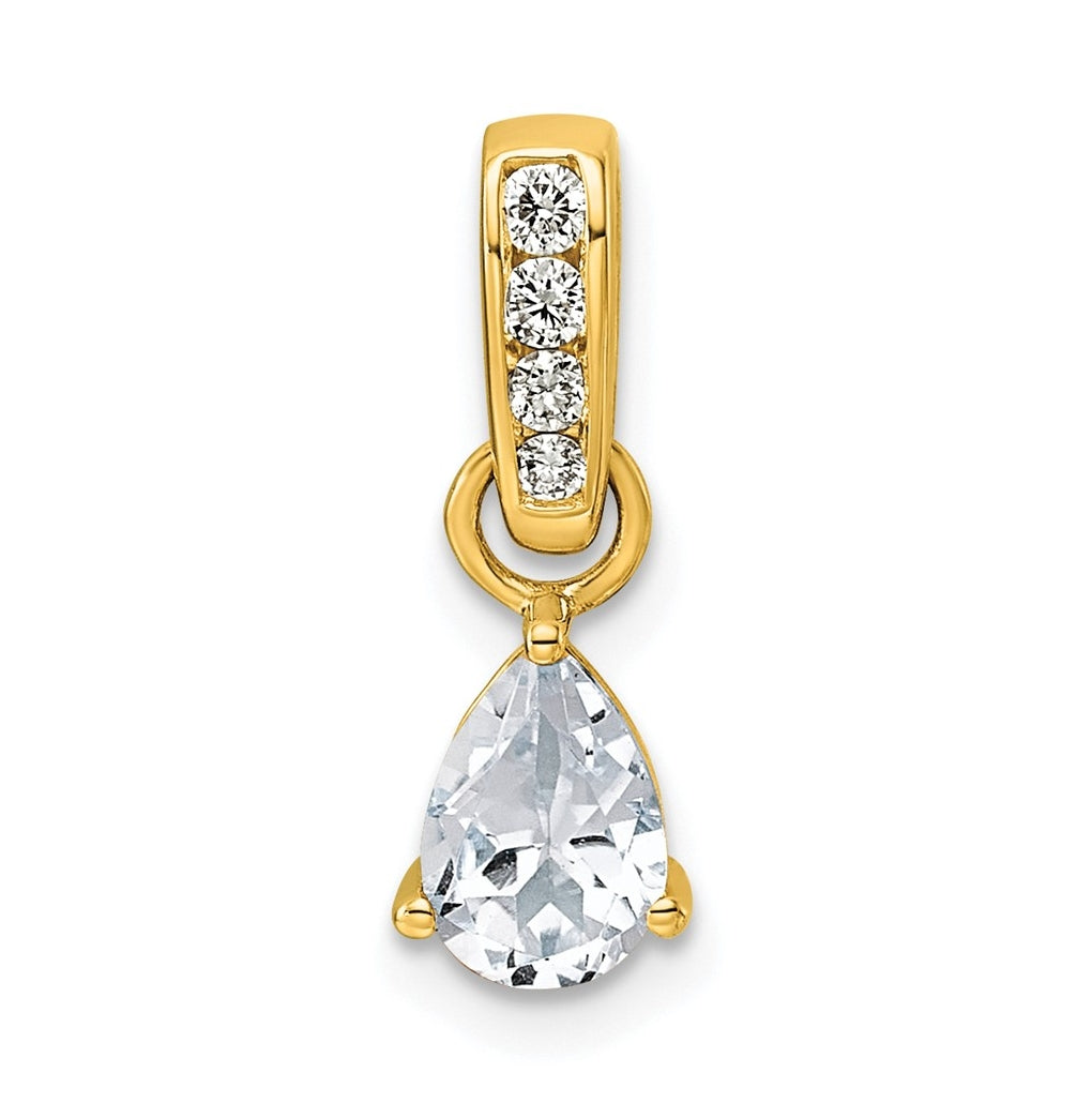 10k White Gold Pear Amethyst & 1/10 Cttw Lab Grown Diamond VS/SI+ G+ February Birthstone Complete Pendant – Elegant Jewelry Gift for Birthday, Anniversary, Engagement, Wedding