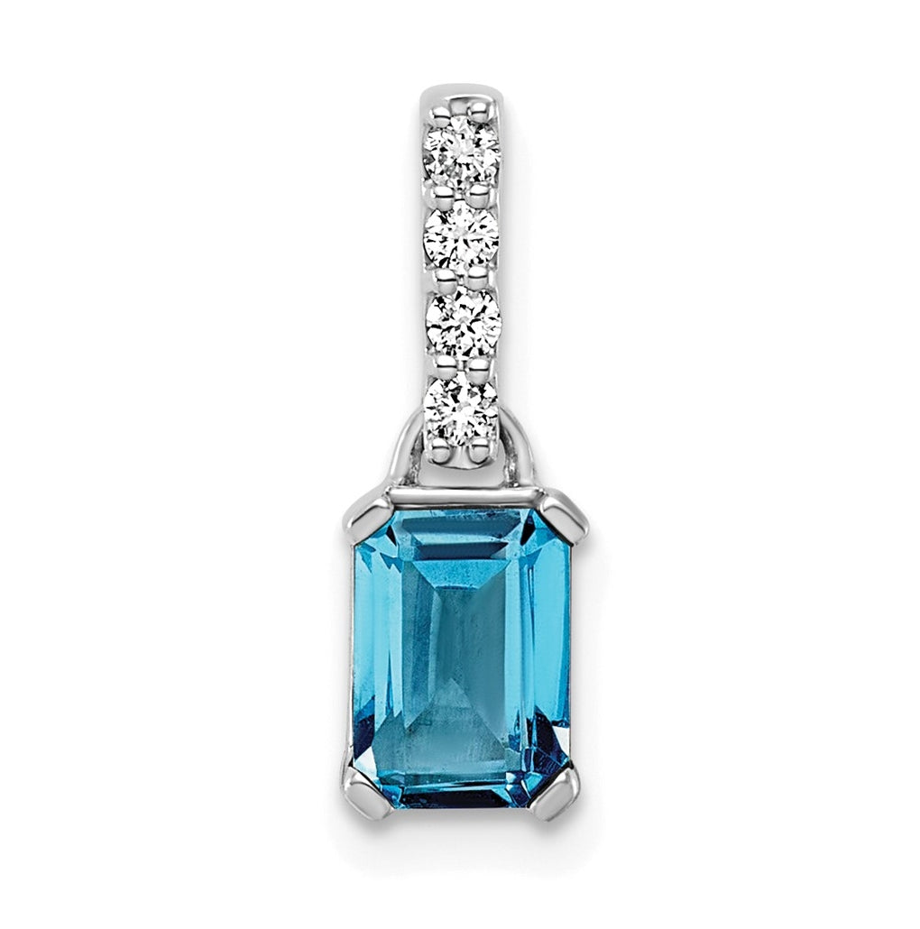14K White Gold Amethyst & 1/15 Cttw Lab Grown Diamond VS/SI+ G+ February Birthstone Complete Pendant – Elegant Jewelry Gift for Birthday, Anniversary, Engagement, Wedding