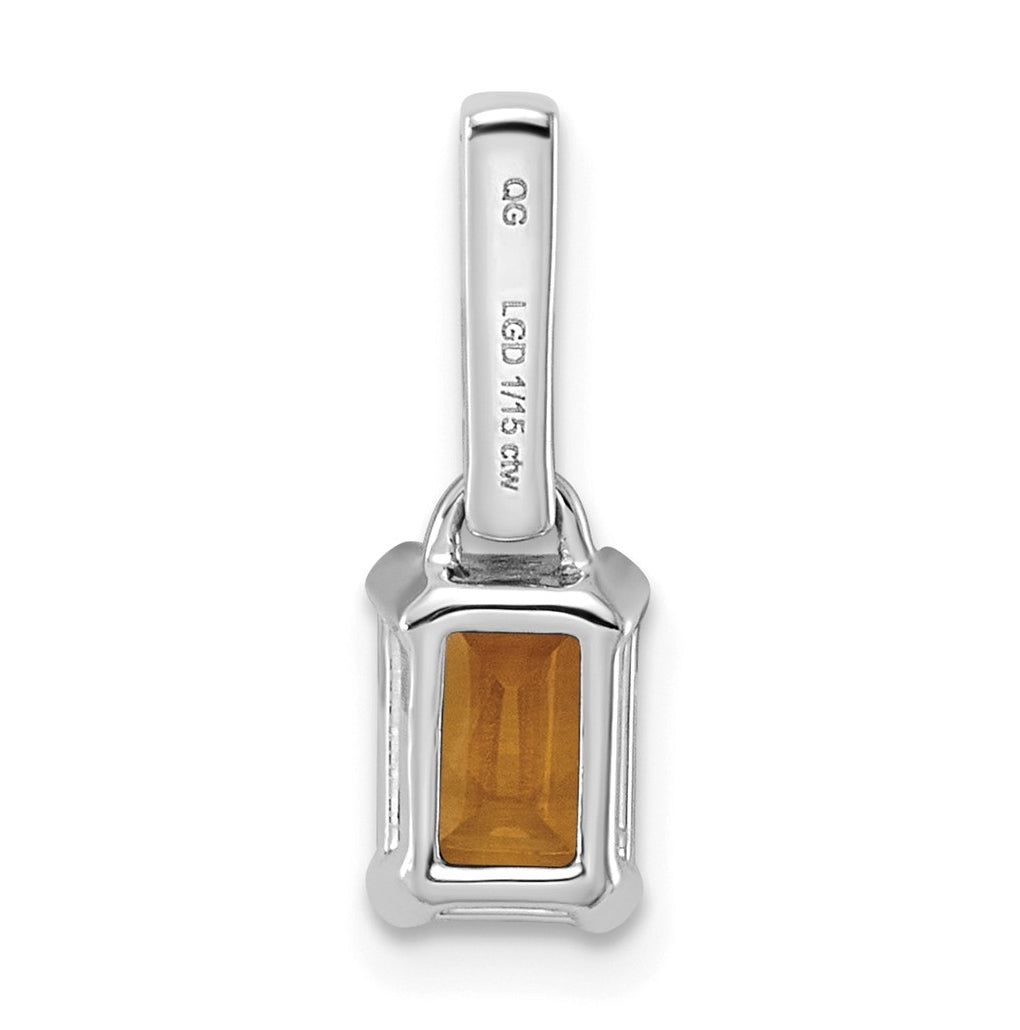 10k White Gold Amethyst & 1/15 Cttw Lab Grown Diamond VS/SI+ G+ February Birthstone Complete Pendant – Elegant Jewelry Gift for Birthday, Anniversary, Engagement, Wedding