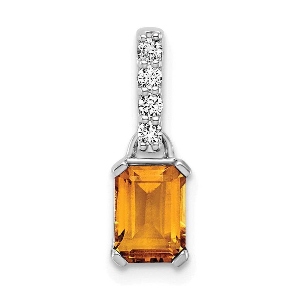 10k White Gold Amethyst & 1/15 Cttw Lab Grown Diamond VS/SI+ G+ February Birthstone Complete Pendant – Elegant Jewelry Gift for Birthday, Anniversary, Engagement, Wedding