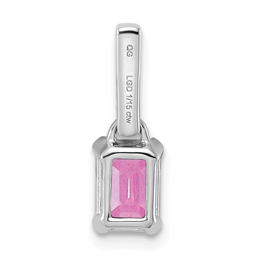 10k White Gold Amethyst & 1/15 Cttw Lab Grown Diamond VS/SI+ G+ February Birthstone Complete Pendant – Elegant Jewelry Gift for Birthday, Anniversary, Engagement, Wedding