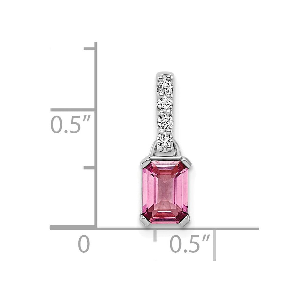 10k White Gold Amethyst & 1/15 Cttw Lab Grown Diamond VS/SI+ G+ February Birthstone Complete Pendant – Elegant Jewelry Gift for Birthday, Anniversary, Engagement, Wedding
