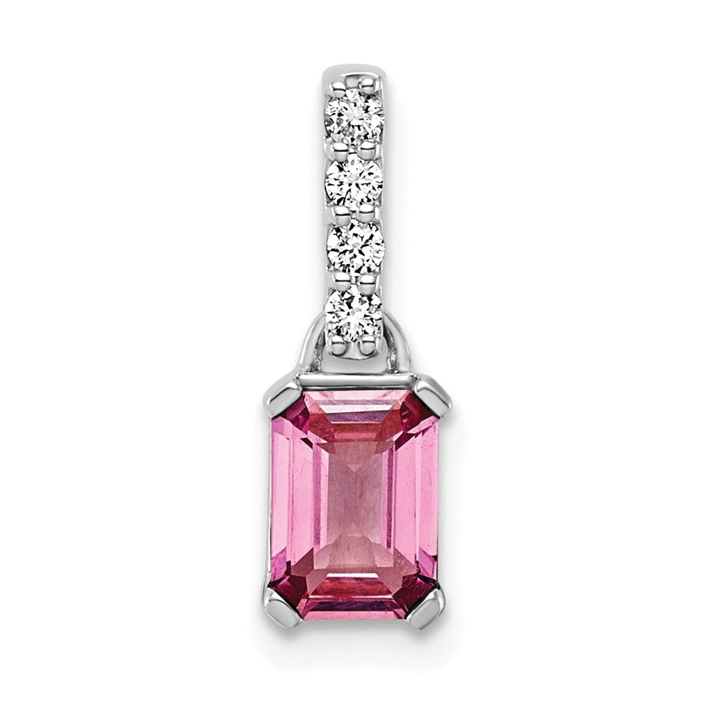 10k White Gold Amethyst & 1/15 Cttw Lab Grown Diamond VS/SI+ G+ February Birthstone Complete Pendant – Elegant Jewelry Gift for Birthday, Anniversary, Engagement, Wedding