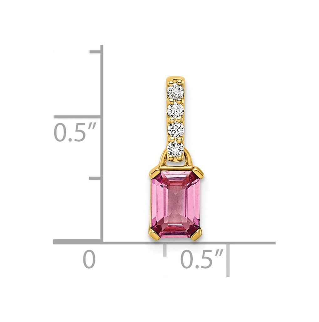 14K White Gold Amethyst & 1/15 Cttw Lab Grown Diamond VS/SI+ G+ February Birthstone Complete Pendant – Elegant Jewelry Gift for Birthday, Anniversary, Engagement, Wedding