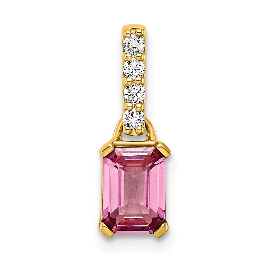 14K White Gold Amethyst & 1/15 Cttw Lab Grown Diamond VS/SI+ G+ February Birthstone Complete Pendant – Elegant Jewelry Gift for Birthday, Anniversary, Engagement, Wedding