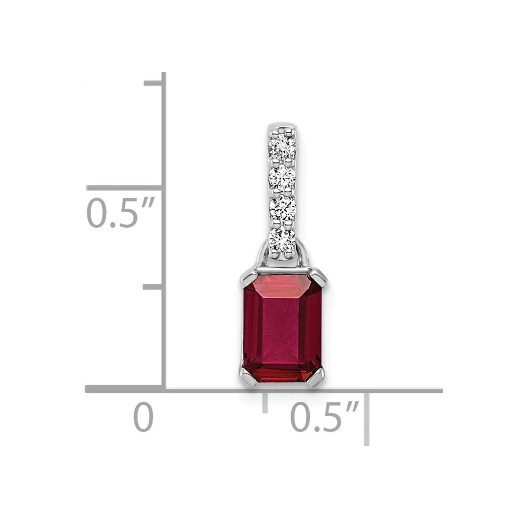 10k White Gold Amethyst & 1/15 Cttw Lab Grown Diamond VS/SI+ G+ February Birthstone Complete Pendant – Elegant Jewelry Gift for Birthday, Anniversary, Engagement, Wedding
