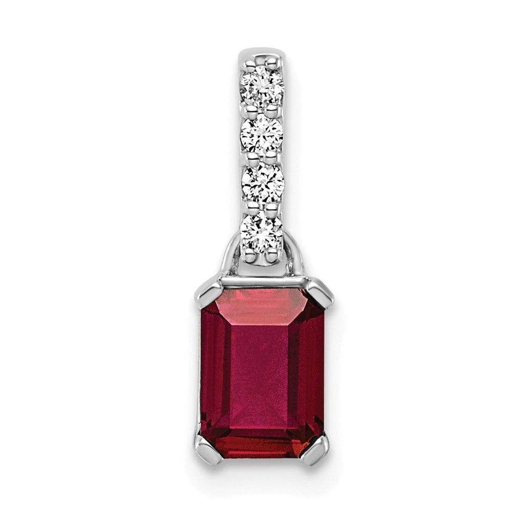 14K White Gold Amethyst & 1/15 Cttw Lab Grown Diamond VS/SI+ G+ February Birthstone Complete Pendant – Elegant Jewelry Gift for Birthday, Anniversary, Engagement, Wedding