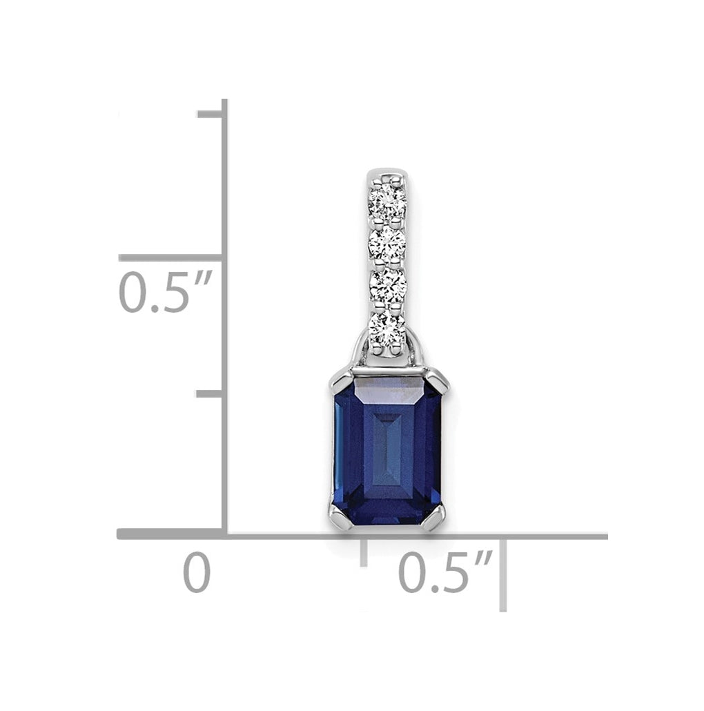 14K White Gold Amethyst & 1/15 Cttw Lab Grown Diamond VS/SI+ G+ February Birthstone Complete Pendant – Elegant Jewelry Gift for Birthday, Anniversary, Engagement, Wedding