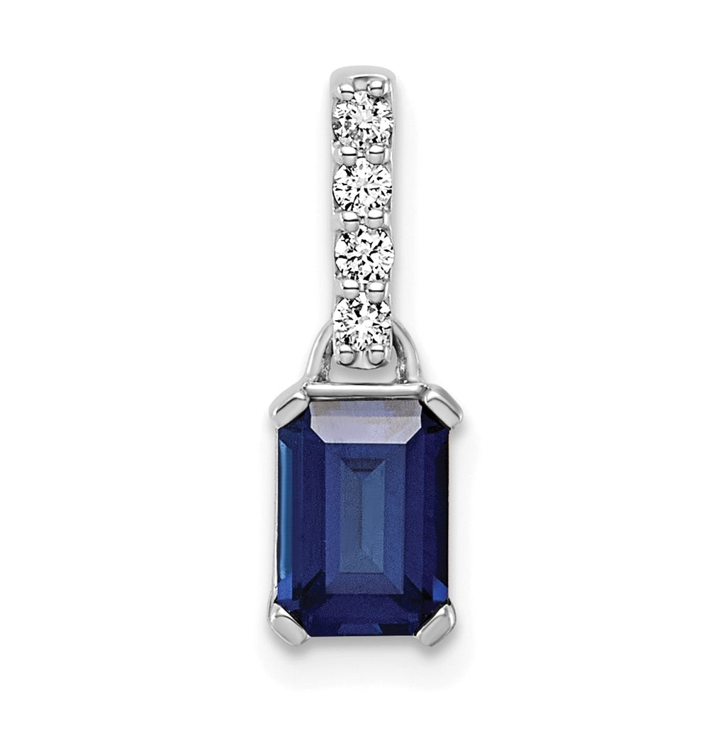 14K White Gold Amethyst & 1/15 Cttw Lab Grown Diamond VS/SI+ G+ February Birthstone Complete Pendant – Elegant Jewelry Gift for Birthday, Anniversary, Engagement, Wedding