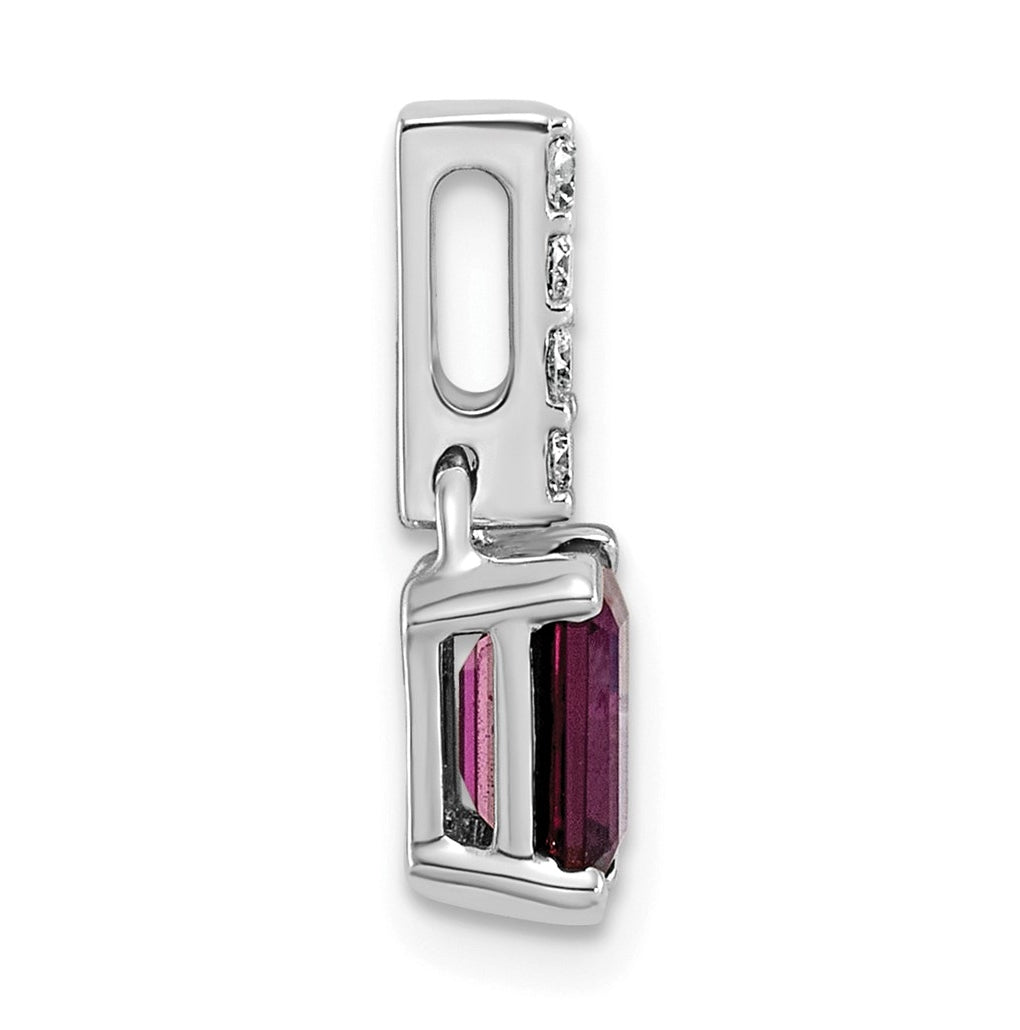 10k White Gold Amethyst & 1/15 Cttw Lab Grown Diamond VS/SI+ G+ February Birthstone Complete Pendant – Elegant Jewelry Gift for Birthday, Anniversary, Engagement, Wedding