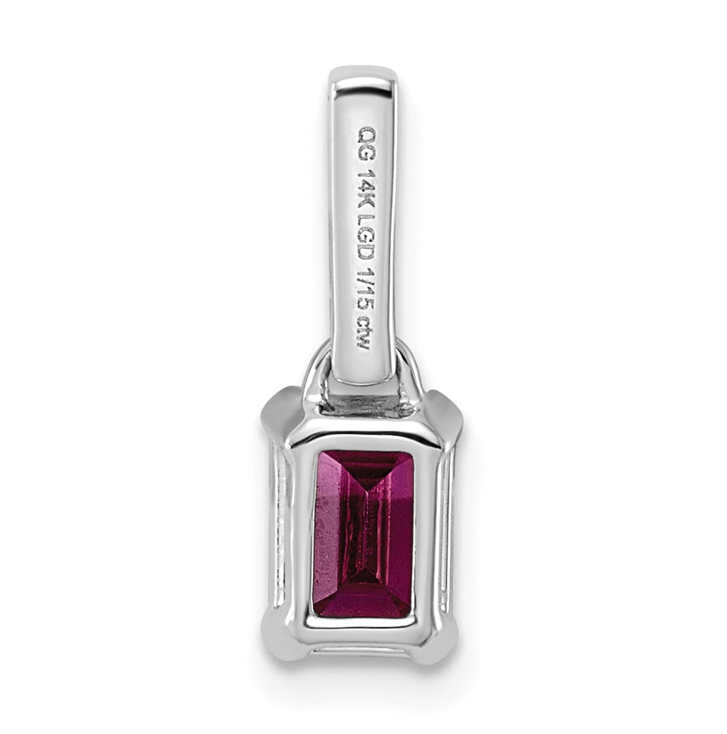 14K White Gold Amethyst & 1/15 Cttw Lab Grown Diamond VS/SI+ G+ February Birthstone Complete Pendant – Elegant Jewelry Gift for Birthday, Anniversary, Engagement, Wedding