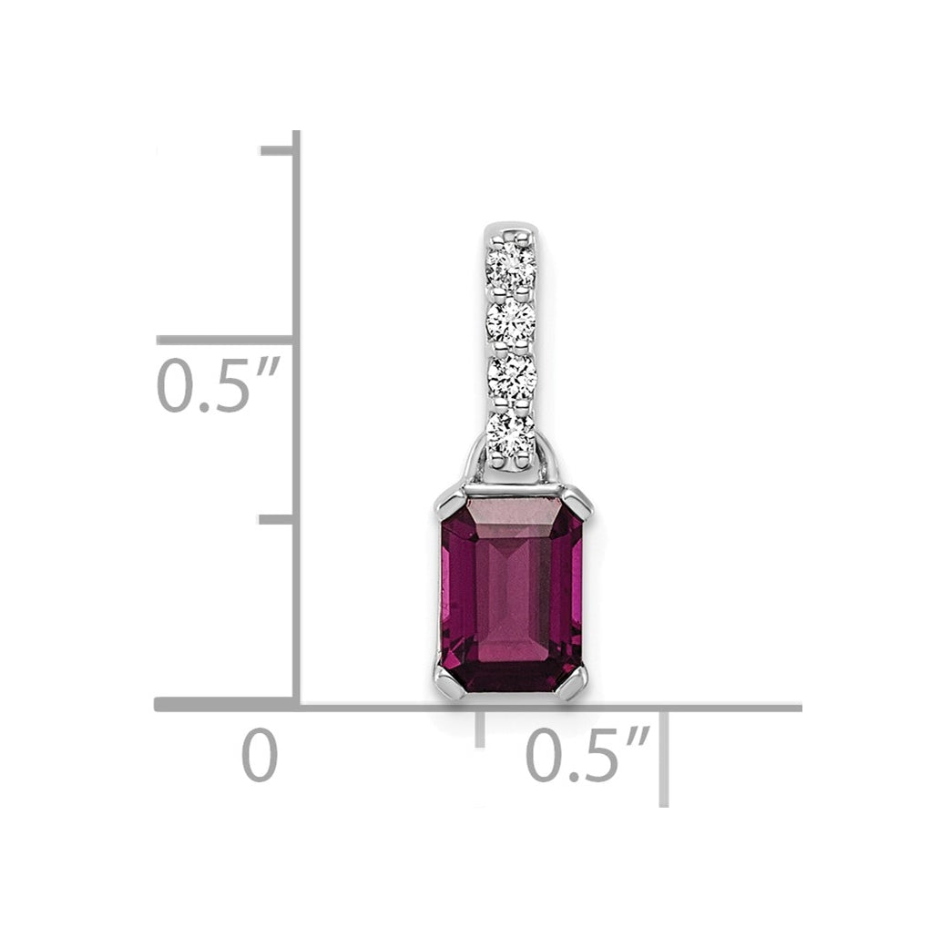 10k White Gold Amethyst & 1/15 Cttw Lab Grown Diamond VS/SI+ G+ February Birthstone Complete Pendant – Elegant Jewelry Gift for Birthday, Anniversary, Engagement, Wedding