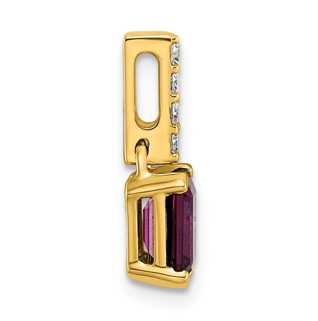 10k White Gold Amethyst & 1/15 Cttw Lab Grown Diamond VS/SI+ G+ February Birthstone Complete Pendant – Elegant Jewelry Gift for Birthday, Anniversary, Engagement, Wedding