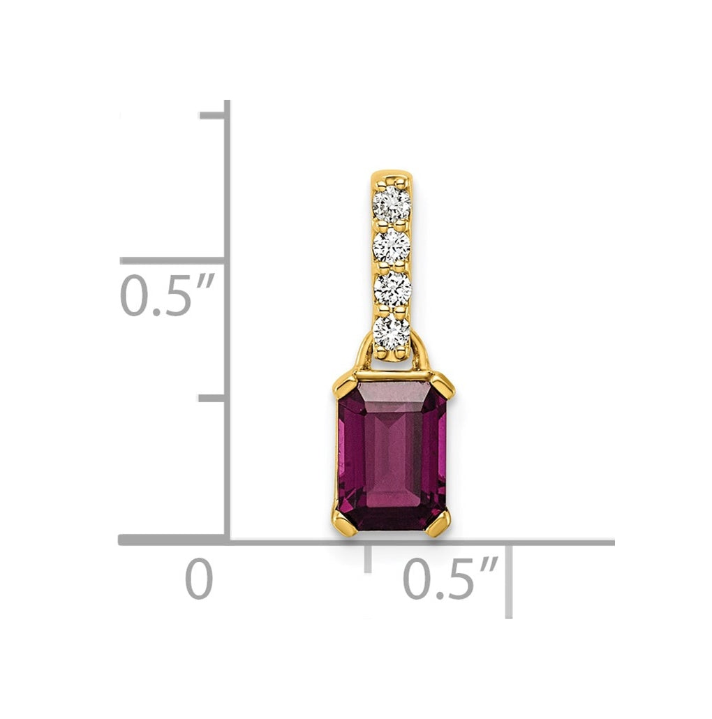 14K White Gold Amethyst & 1/15 Cttw Lab Grown Diamond VS/SI+ G+ February Birthstone Complete Pendant – Elegant Jewelry Gift for Birthday, Anniversary, Engagement, Wedding