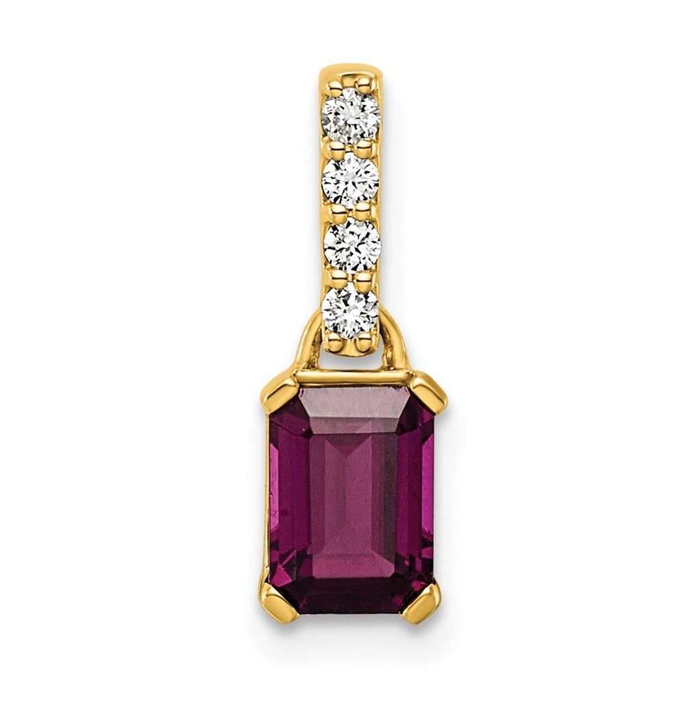 10k White Gold Amethyst & 1/15 Cttw Lab Grown Diamond VS/SI+ G+ February Birthstone Complete Pendant – Elegant Jewelry Gift for Birthday, Anniversary, Engagement, Wedding