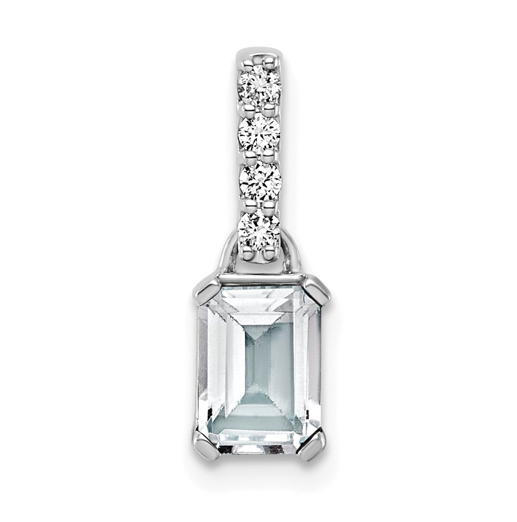 14K White Gold Amethyst & 1/15 Cttw Lab Grown Diamond VS/SI+ G+ February Birthstone Complete Pendant – Elegant Jewelry Gift for Birthday, Anniversary, Engagement, Wedding