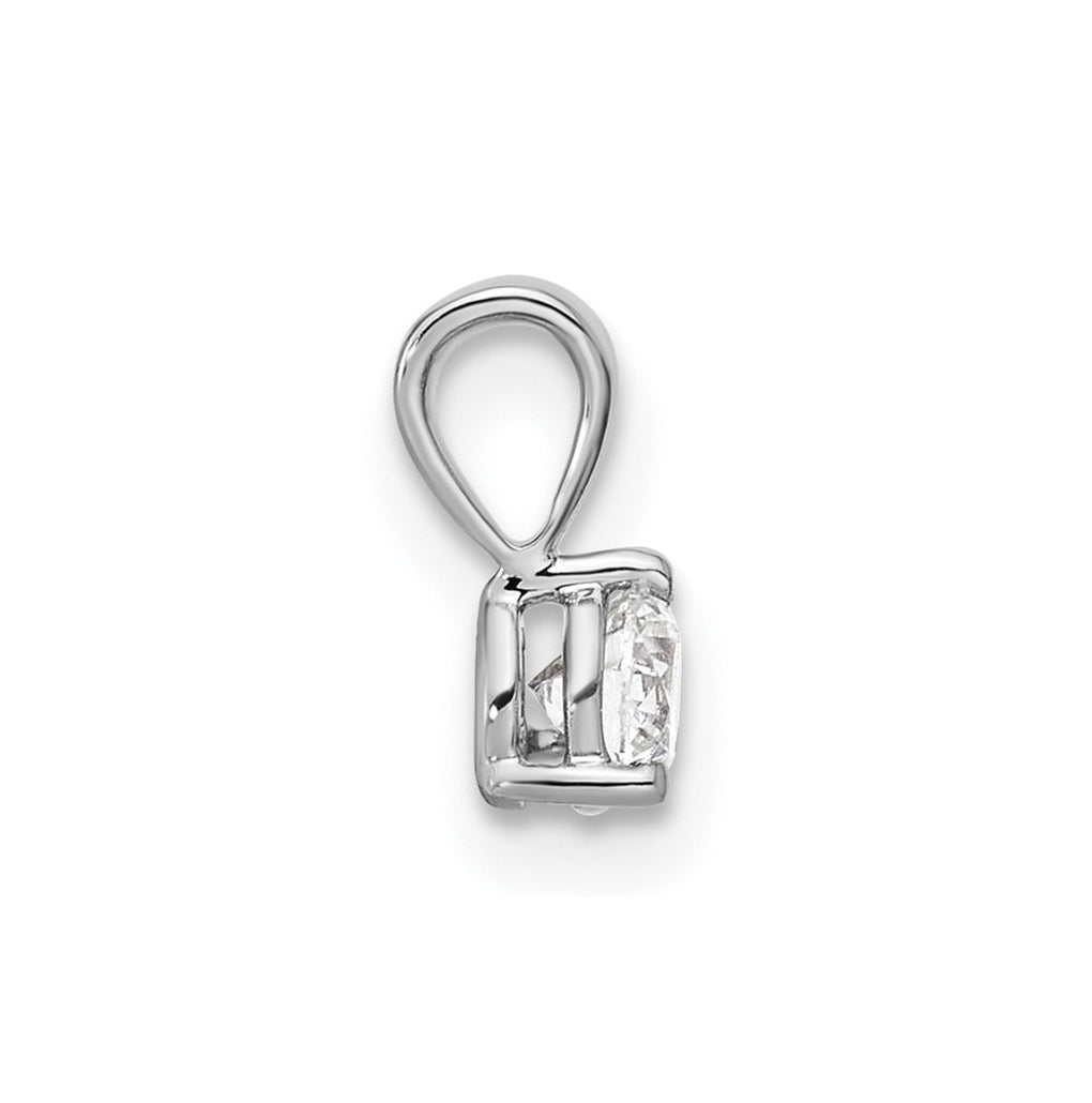 Sterling Silver Rhodium-plated 1/4 ct Lab Grown Diamond VS/SI+ G+ 3 Prong Complete Solitaire Pendant – Elegant Jewelry Gift for Birthday, Anniversary, Engagement, Wedding
