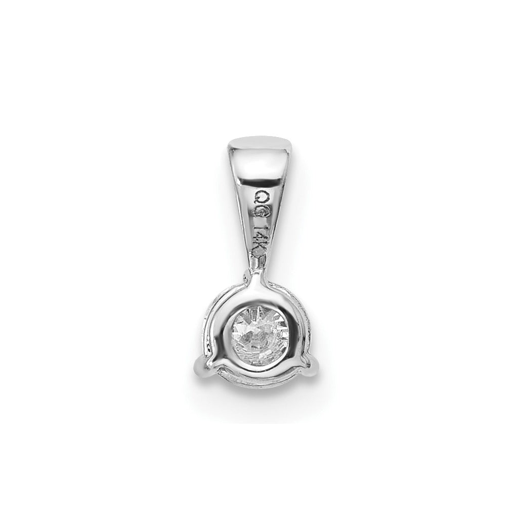 Sterling Silver Rhodium-plated 1/4 ct Lab Grown Diamond VS/SI+ G+ 3 Prong Complete Solitaire Pendant – Elegant Jewelry Gift for Birthday, Anniversary, Engagement, Wedding