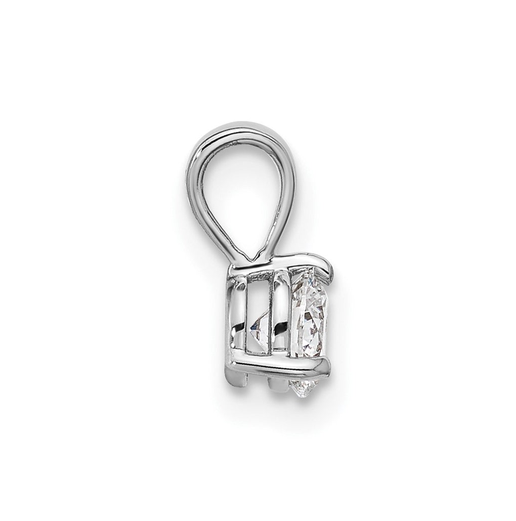 Sterling Silver Rhodium-plated 1/4 ct Lab Grown Diamond VS/SI+ G+ 3 Prong Complete Solitaire Pendant – Elegant Jewelry Gift for Birthday, Anniversary, Engagement, Wedding