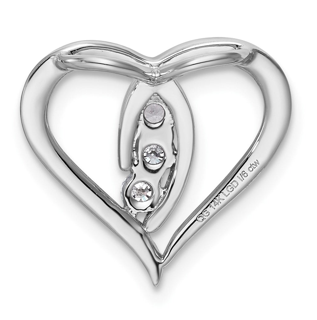 14K Rose Gold 1/6ct. Lab Grown Diamond VS/SI+ G+ Polished Complete Heart Chain Slide – Elegant Jewelry Gift for Birthday, Anniversary, Engagement, Wedding
