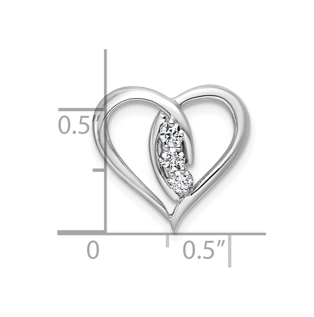 14K Rose Gold 1/6ct. Lab Grown Diamond VS/SI+ G+ Polished Complete Heart Chain Slide – Elegant Jewelry Gift for Birthday, Anniversary, Engagement, Wedding