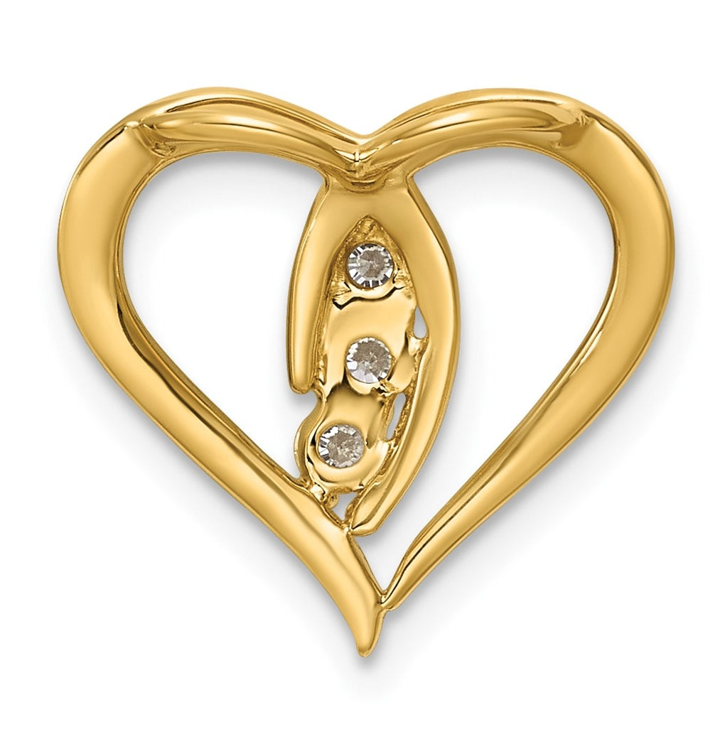 14K Rose Gold 1/6ct. Lab Grown Diamond VS/SI+ G+ Polished Complete Heart Chain Slide – Elegant Jewelry Gift for Birthday, Anniversary, Engagement, Wedding