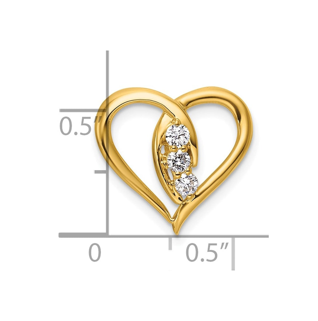 14K Rose Gold 1/6ct. Lab Grown Diamond VS/SI+ G+ Polished Complete Heart Chain Slide – Elegant Jewelry Gift for Birthday, Anniversary, Engagement, Wedding