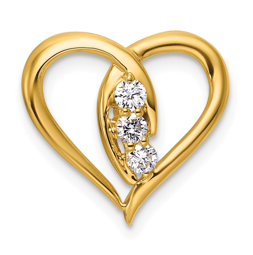 14K Rose Gold 1/6ct. Lab Grown Diamond VS/SI+ G+ Polished Complete Heart Chain Slide – Elegant Jewelry Gift for Birthday, Anniversary, Engagement, Wedding