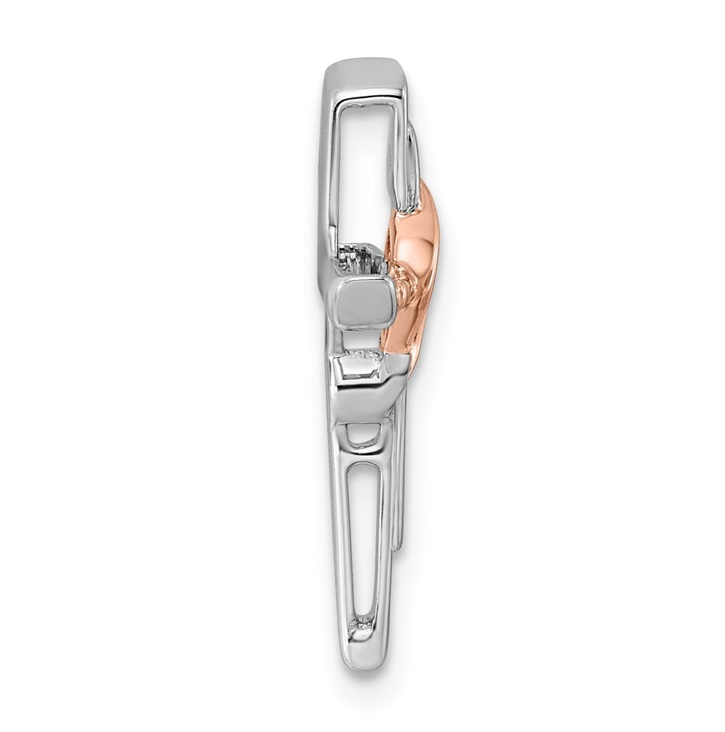 14k White & Rose Gold 1/20ct. Lab Grown Diamond VS/SI+ G+ Complete Cross Chain Slide – Elegant Jewelry Gift for Birthday, Anniversary, Engagement, Wedding