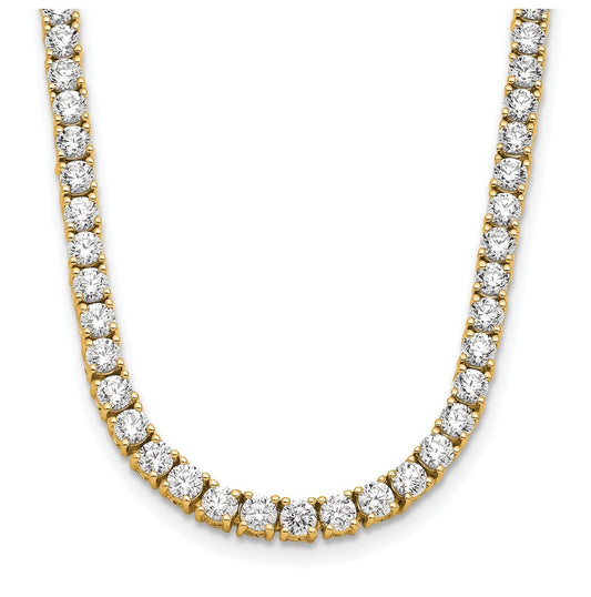 10K Yellow Gold 10ct Lab Grown Diamond VS/SI+ G+ Complete 16in Tennis Necklace – Elegant Jewelry Gift for Birthday, Anniversary, Engagement, Wedding