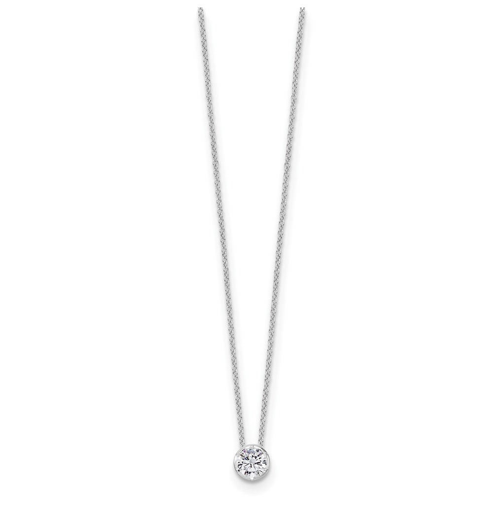 Sterling Silver Rhodium-plated 1/2 ct Lab Grown Diamond VS/SI+ G+ Complete 18 in Solitaire Necklace – Elegant Jewelry Gift for Birthday, Anniversary, Engagement, Wedding