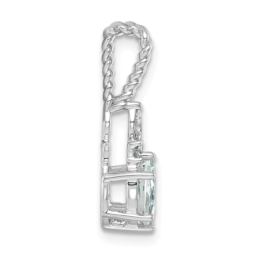 14K White Gold Polished Lab Grown Diamond VS/SI+ G+ & Amethyst February Birthstone Complete Twisted Chain Slide – Elegant Jewelry Gift for Birthday, Anniversary, Engagement, Wedding