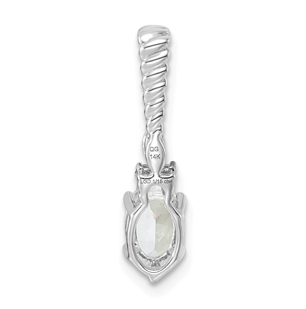 14K White Gold Polished Lab Grown Diamond VS/SI+ G+ & Amethyst February Birthstone Complete Twisted Chain Slide – Elegant Jewelry Gift for Birthday, Anniversary, Engagement, Wedding