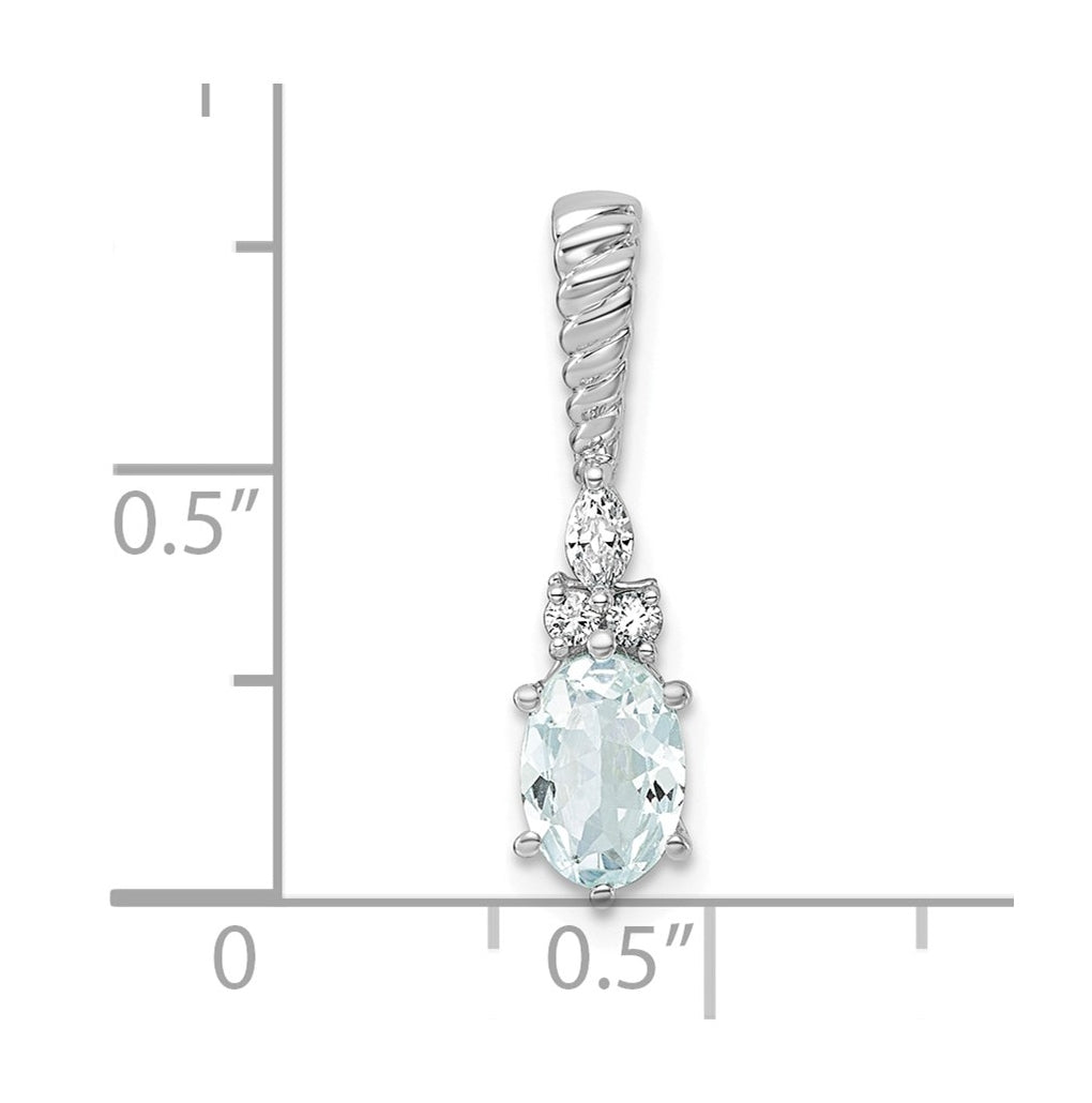 14K White Gold Polished Lab Grown Diamond VS/SI+ G+ & Amethyst February Birthstone Complete Twisted Chain Slide – Elegant Jewelry Gift for Birthday, Anniversary, Engagement, Wedding